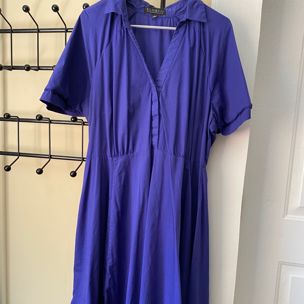 Eloquii Blue Shirt Dress, Vintage, Retro, Size 18